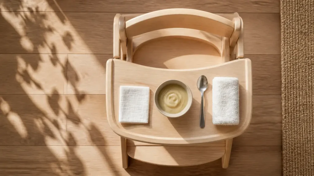 Chaise haute DME : l’assise à 90°, le repose-pied et les modèles adaptés