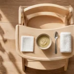 Chaise haute DME avec assise à 90° et repose-pied stable