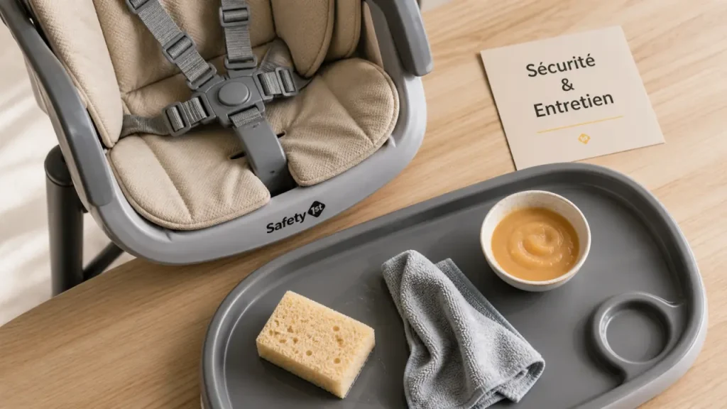 Chaise haute Safety 1st : ce qu’il faut vérifier sur le harnais, la stabilité et le nettoyage