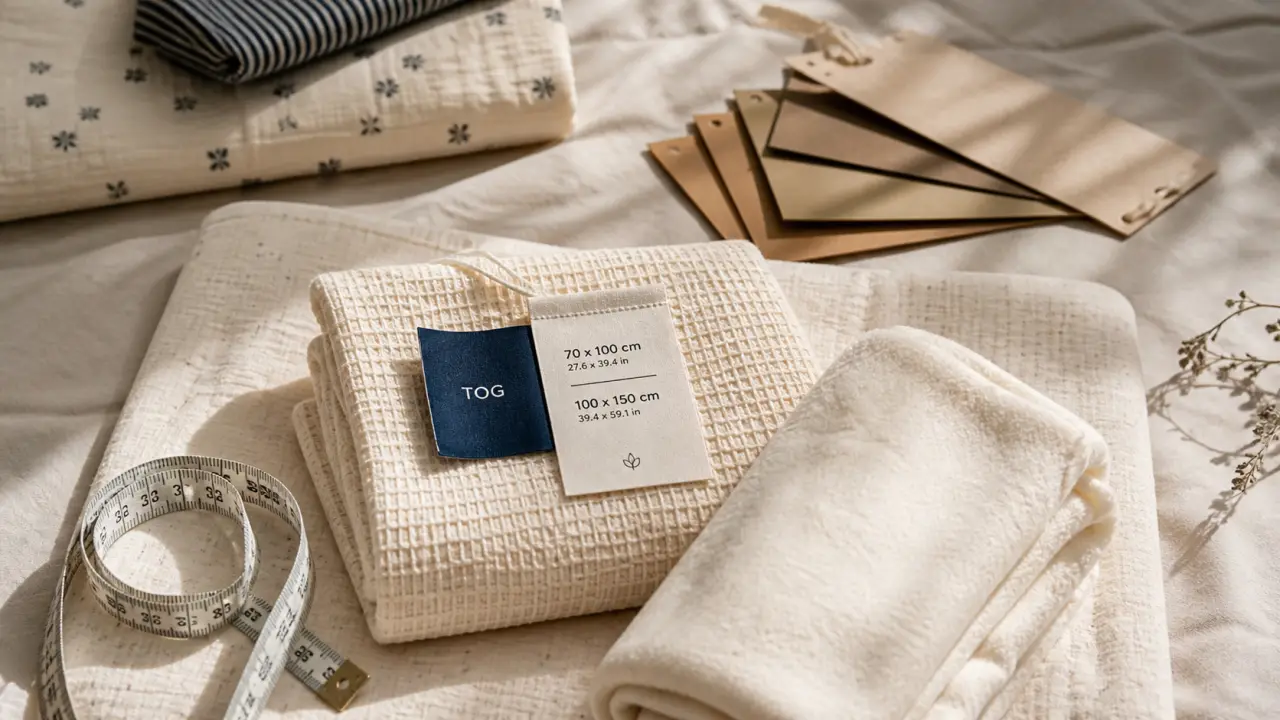Couverture lit bébé TOG, matières et tailles sans surchauffe