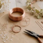Fil de fer souple loisirs créatifs en cuivre pour bijoux, déco et fleurs, pinces et perles