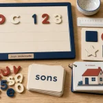 Jeux éducatifs pour maternelle : jeu de magnets lettres et chiffres