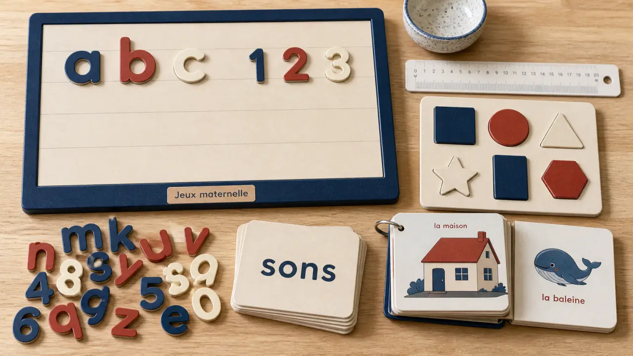 Jeux éducatifs pour maternelle : jeu de magnets lettres et chiffres