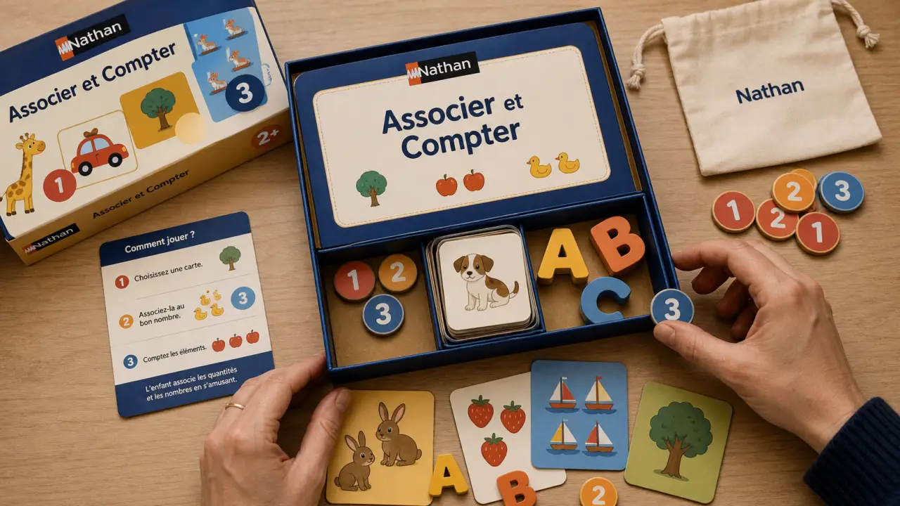 Nathan jeux éducatifs : jeu “Associer et Compter” pour associer et compter