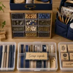 Rangement loisirs créatifs : boîtes transparentes et tiroirs pour feutres et perles