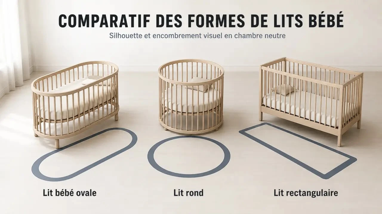 Comparatif du lit bébé ovale face au lit rond et au lit classique
