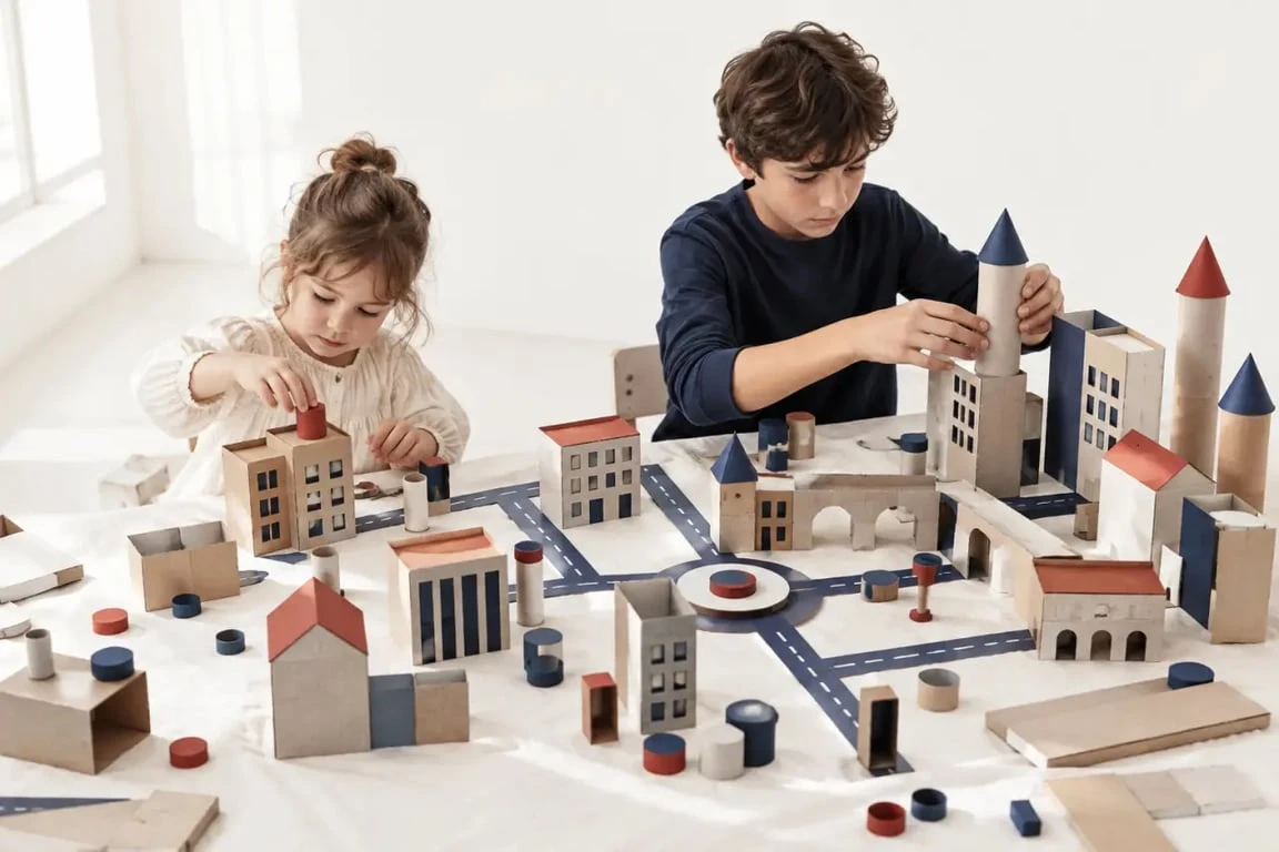 Activités enfants à la maison avec une création en matériaux recyclés