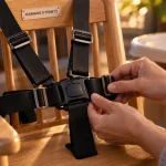 Harnais chaise haute 5 points pour sécuriser bébé sur chaise haute