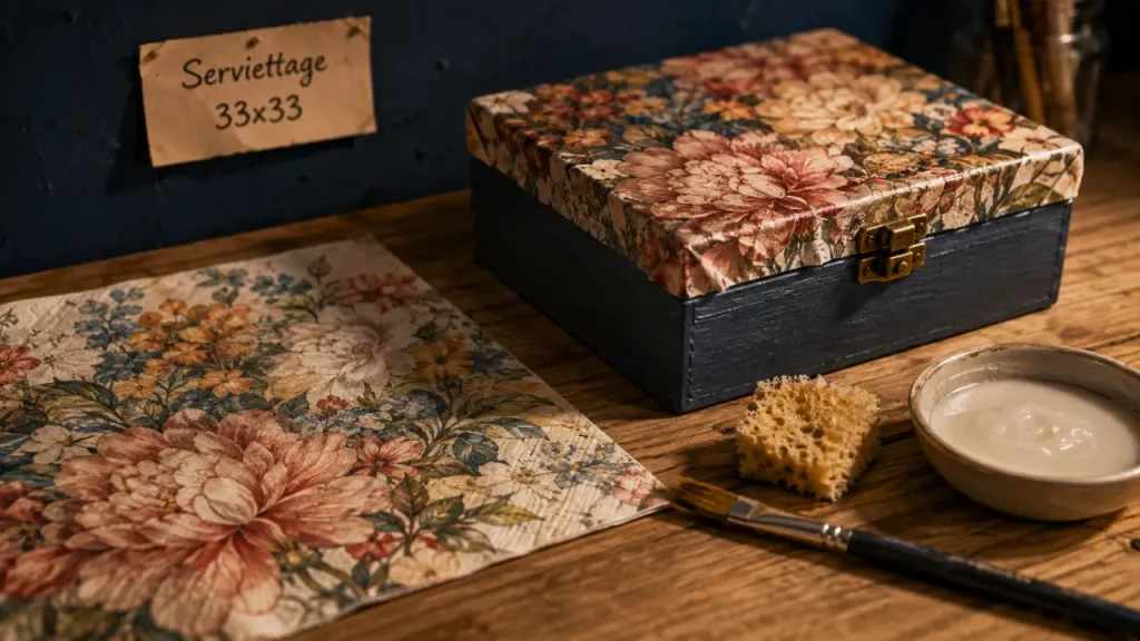 Serviette papier loisirs créatifs : formats, motifs et supports à vérifier avant d’acheter