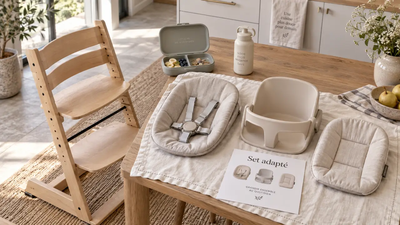 Stokke chaise haute Tripp Trapp avec accessoires évolutifs, assise réglée