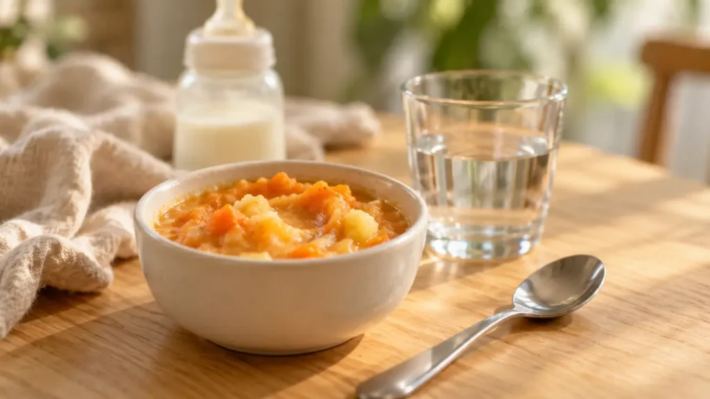 Alimentation bébé 11 mois : quatre repas, du lait et des morceaux fondants