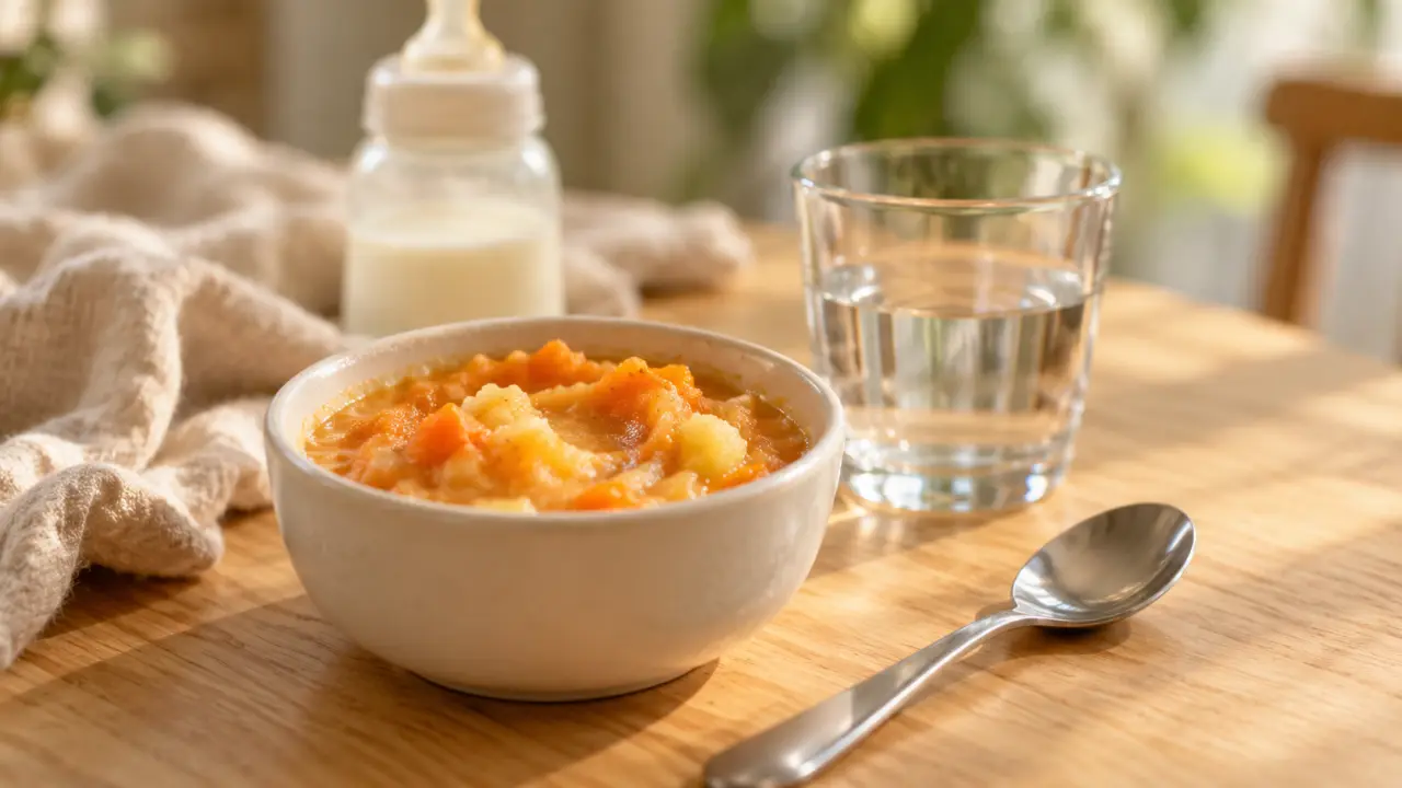 Alimentation bébé 11 mois : repas en morceaux fondants