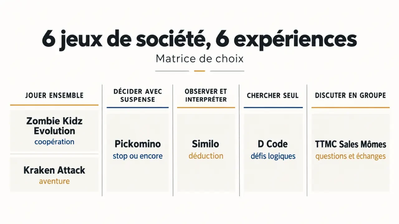Jeux de société 9 ans classés selon les envies de coopération, de déduction, de logique et de suspense