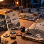Jeux de société solo : carte solo “Solo Tendu” sur table