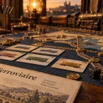 Jeux de société train : plateau de réseau ferroviaire en famille